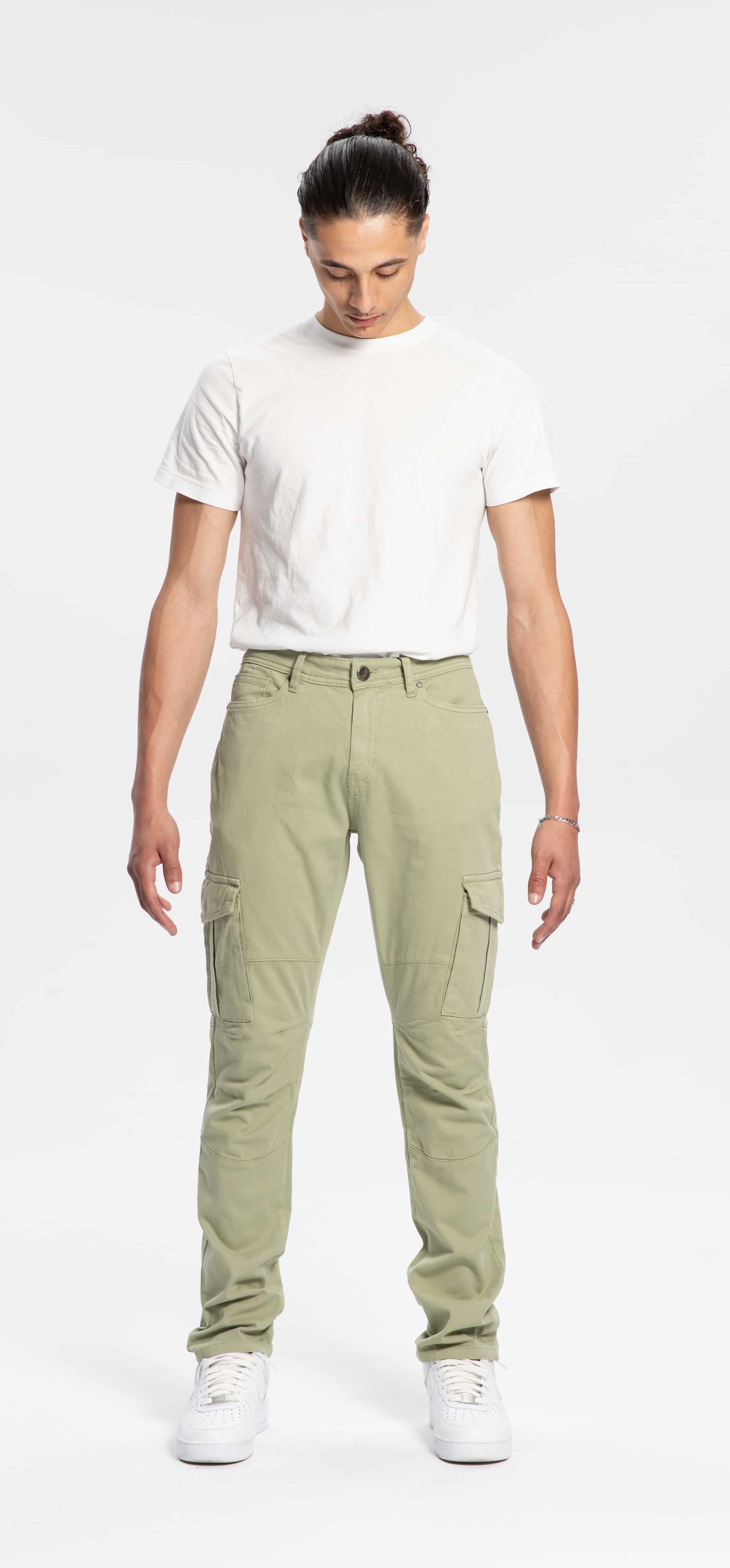 Straight Slim Light green cargo pants