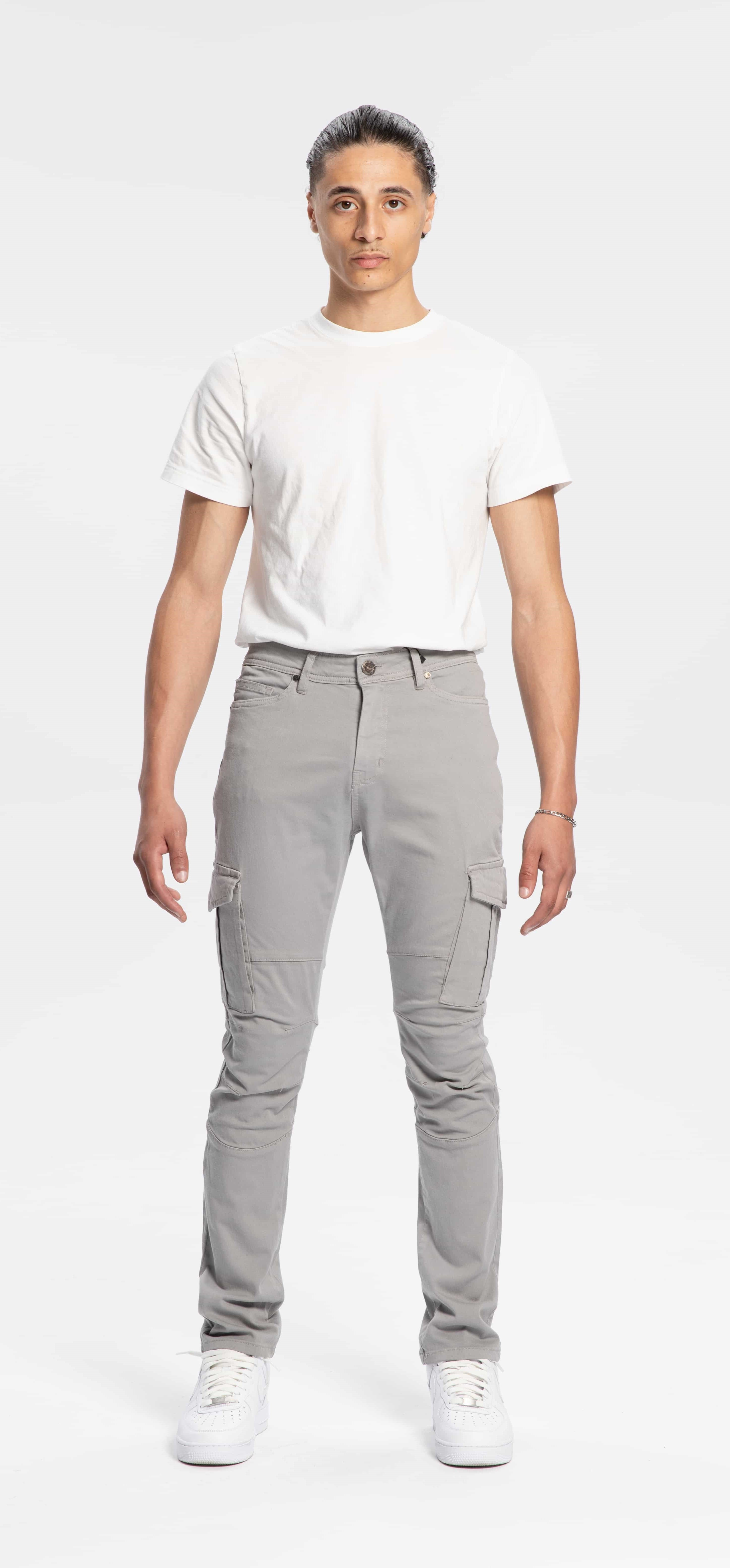 Slim Fit Light grey cargo pants