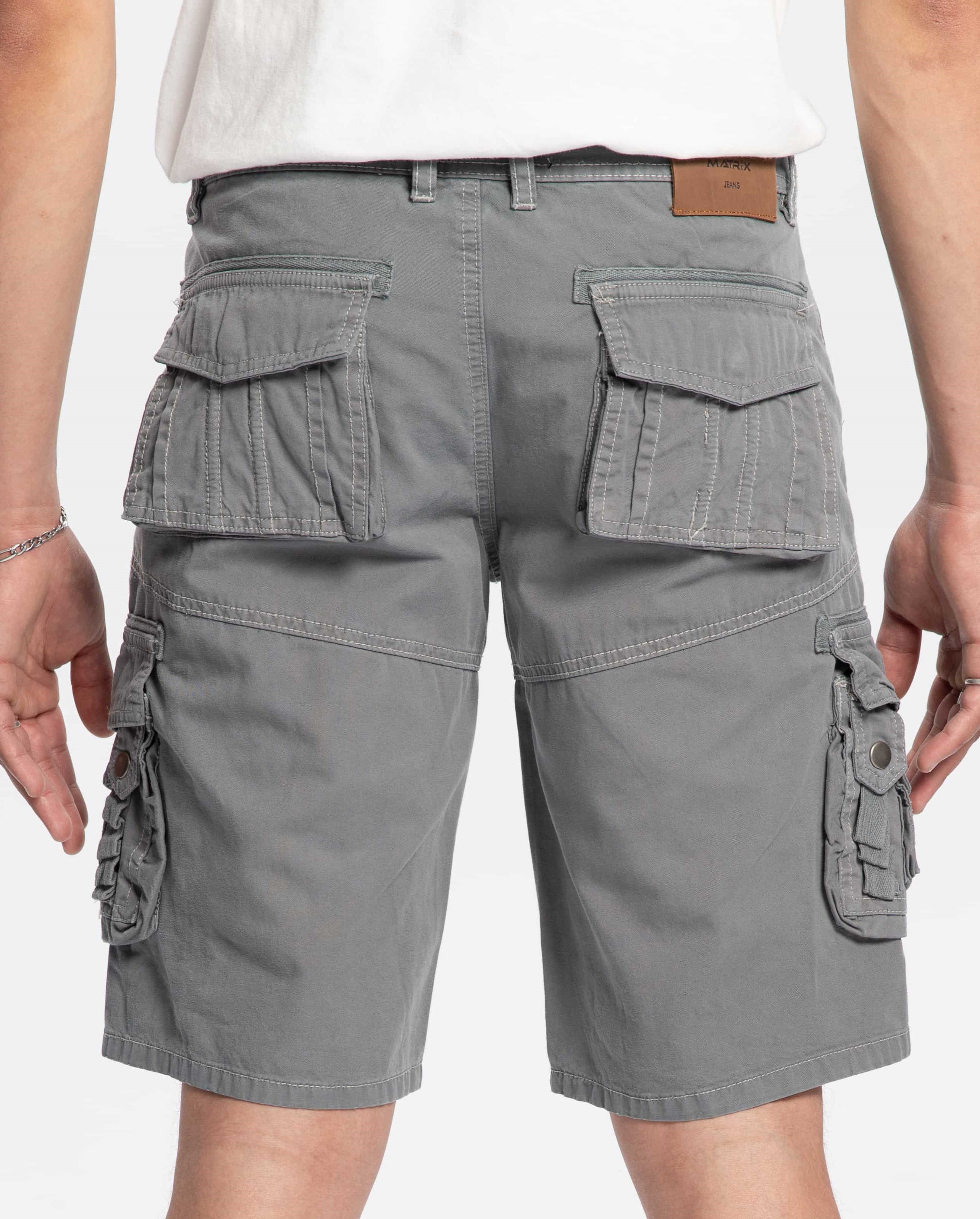 Matrix grey cargo cotton short