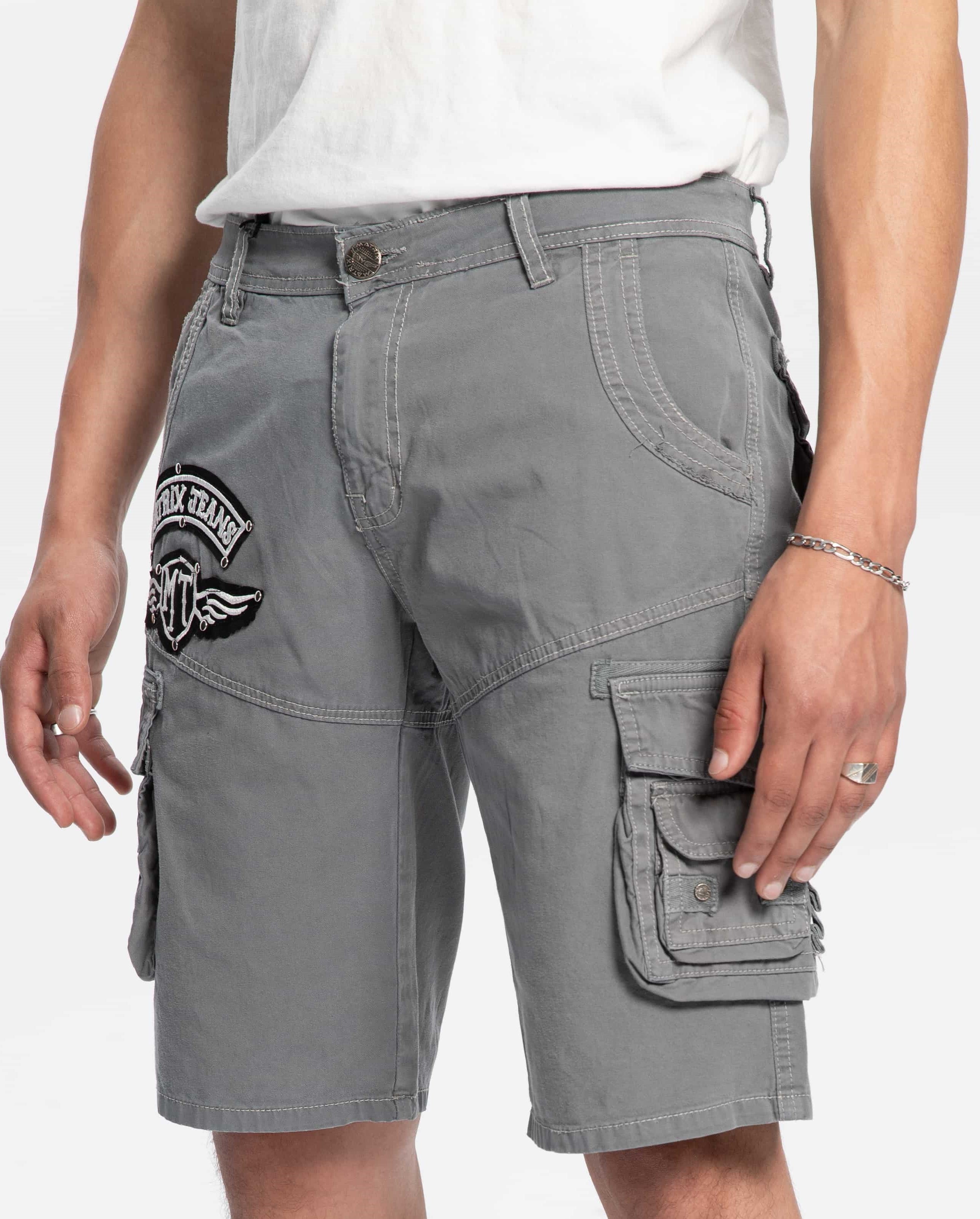 Matrix grey cargo cotton short