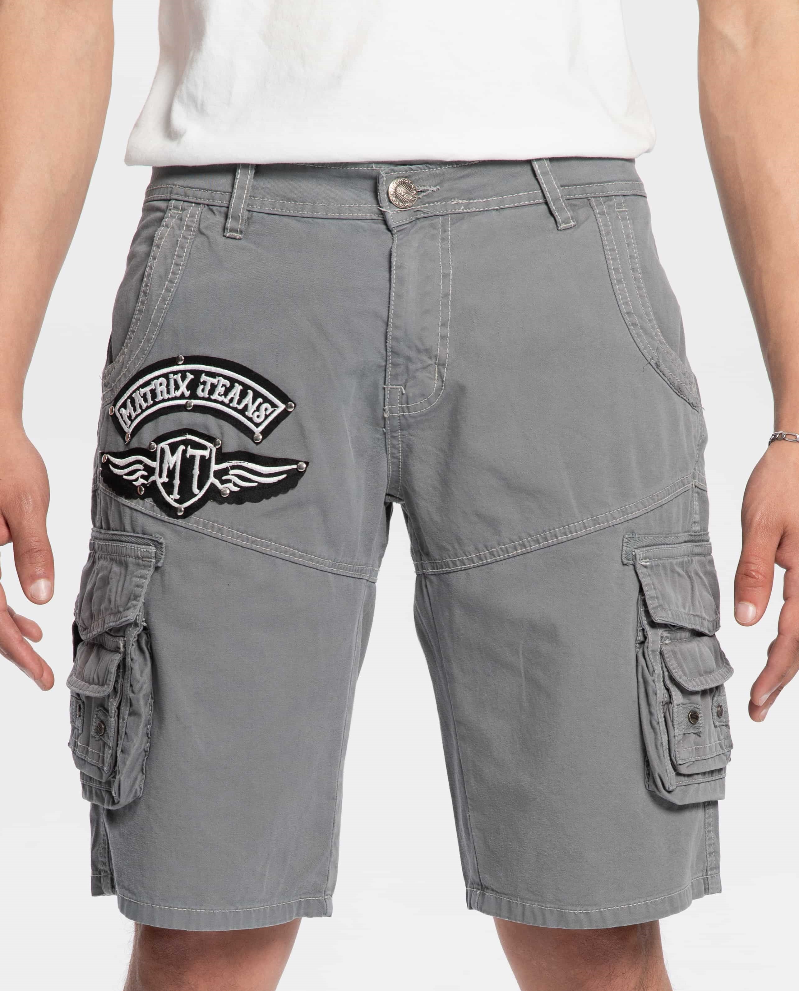 Matrix grey cargo cotton short